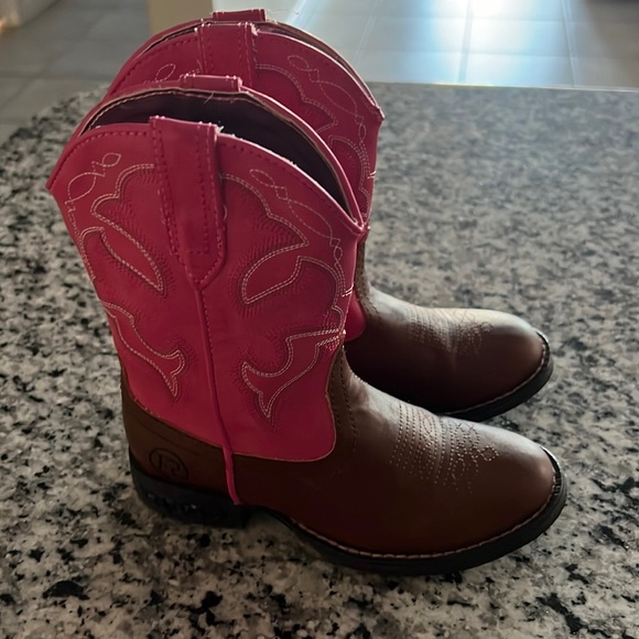 Roper Shoes Little Girls Cowboy Boots Used 2x They Light Up When